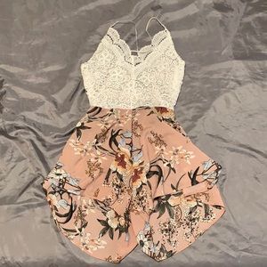 Medium Shein floral and lace romper